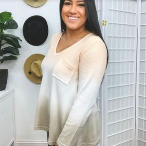 Dip Dye Waffle Knit Top